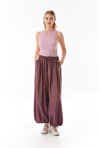 Fulla Moda Shalwar Trousers with Elastic Waist and Legs