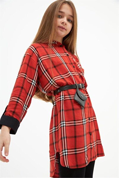 Hilal Akıncı Kids Kız Çocuk Kapüşonlu Çanta Kemerli Elbise