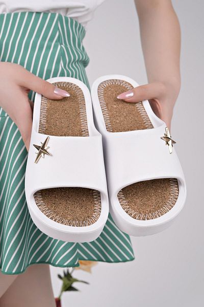 Moda Frato Modafrato COMPASS Γυναικείες Παντόφλες Παραλία Θάλασσα Πισίνα Παντόφλες Wedge Heel Ψηλή σόλα