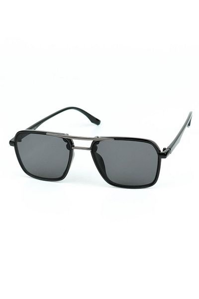 Di Caprio Men's Black Uv400 Protection Rectangular Model Sunglasses