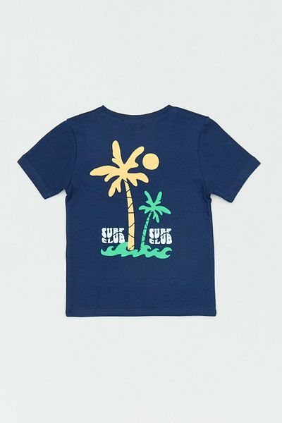 Fulla Moda 100% Cotton Surf Club Text Printed Girl's T-Shirt