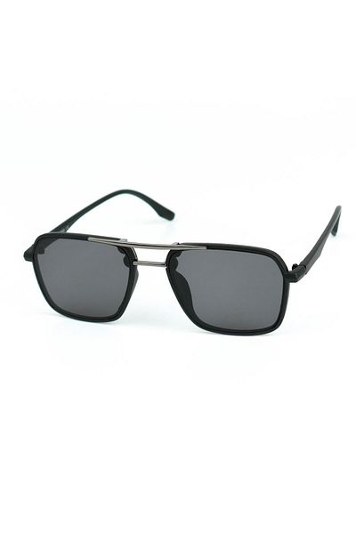 Di Caprio Men's Matte Black Uv400 Protection Rectangular Model Sunglasses