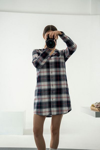 FEELAMORE Urban Comfort Flannel Buttoned Tunic – Long Cut, Comfortable and Stylish