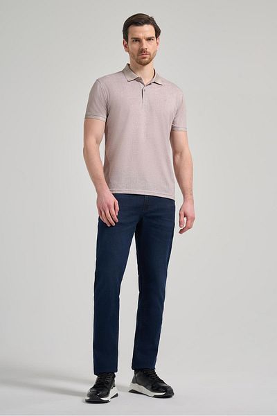 İmza Μπλουζάκι με κοντό μανίκι με στάμπα Pique Polo Slim Fit Dark Mink