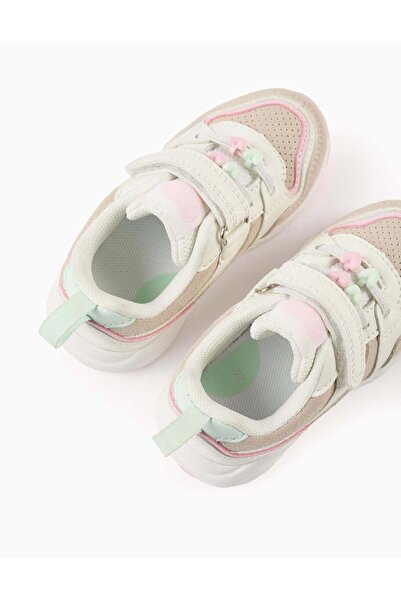 Ziddy Trainers with Hearts for Baby Girls 'ZY Superlight Runner', Beige
