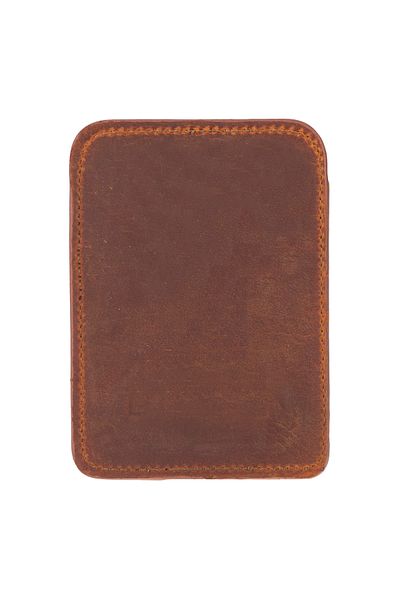 Lev Leather Магнитен държач за кредитна карта от естествена кожа - портфейл Magsafe, съвместим смартфон