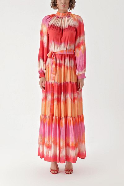 SOCIETA Gradient Gathered loose-fitting long dress 94343