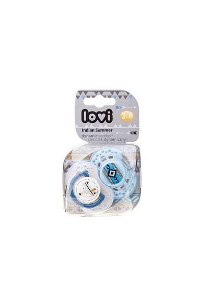 LOVI Dynamic Soother Silicone 3-6 Months Indian Summer Boy - Blue, Pack of 2