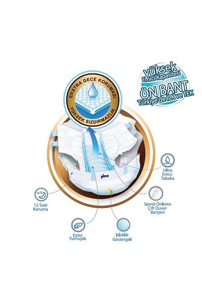 Pine Medium (50-75 kg) 120 Pieces Adult Patient Diapers