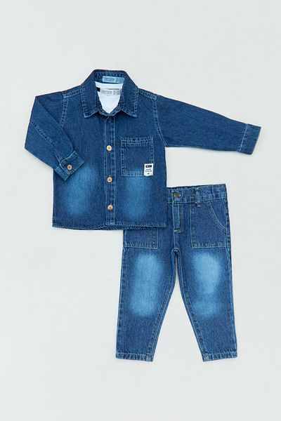 Fulla Moda 100% Cotton Text Printed 3 Piece Boy's Suit