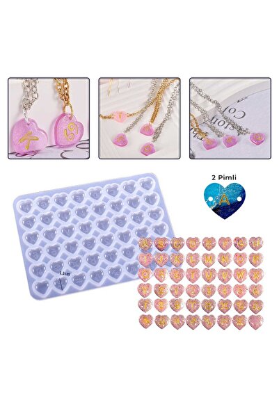 Genel Markalar Epoksi Silikon Kalıp Çoklu Kalp Bileklik Kolye Halhal Süsleme Kalıbı 2 (İki) Pimli 1,1cm