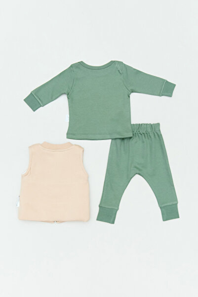 Fulla Moda 100% Cotton Smile Embroidered 3-Piece Unisex Children's Set