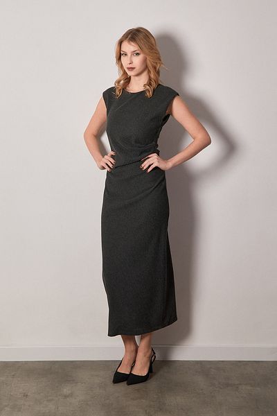 Fulla Moda Φόρεμα Bürümcük από ύφασμα με ντραπέ στο πλάι και σκίσιμο