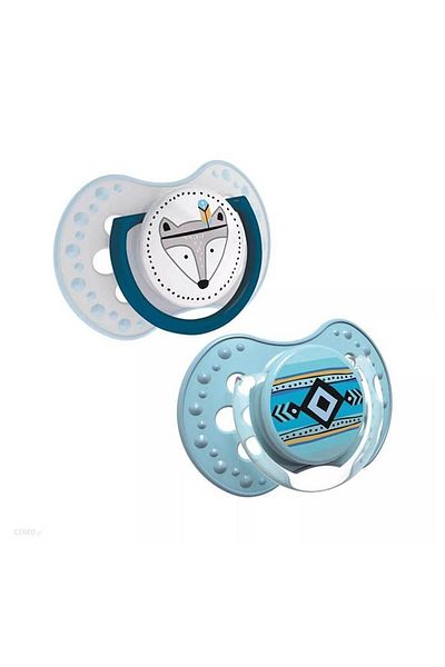 LOVI Dynamic Soother Silicone 6-18Months Indian Summer Boy - Blue, Pack of 2