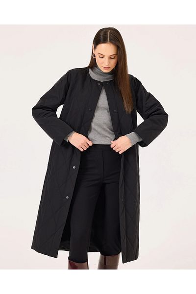SCL Quilted Anorak Coat with Snap Buttons