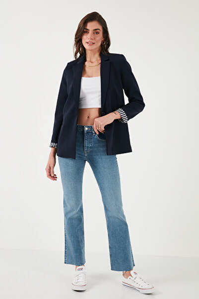 Lela Standart Fit Mono Yaka Desenli Astar Detaylı Blazer Ceket CEKET 6524003