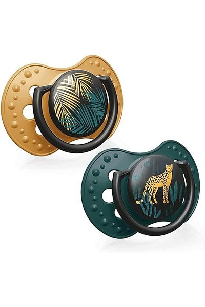 LOVI Dynamic Jungle Vibes Boy Collection Soother 0-3 Months Baby - Pack of 2, Green