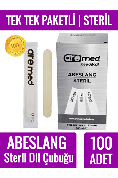 Fotografyabaskı Tek Tek Paketli 100'lü Kutu Steril Abeslang Tahta Dil Çubuğu ...