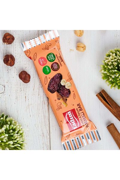 Tadım Date Bar with Hazelnut & Cinnamon 40 Gr X 20 Pieces (Vegan)