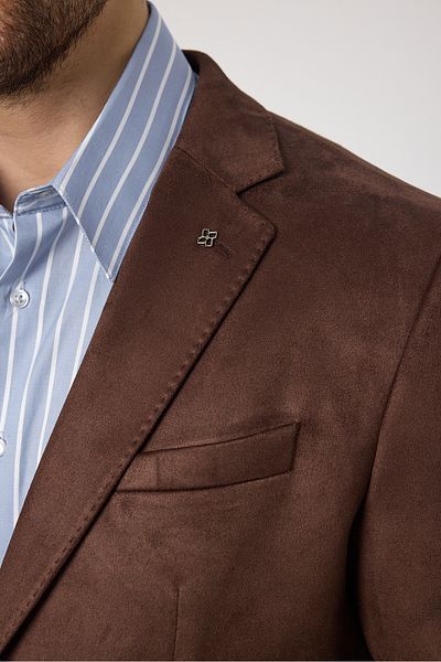 Frappoli Ανδρικό σουέτ Bernando Brown Μπουφάν Blazer 4 εποχών Καλοκαίρι-Χειμώνα