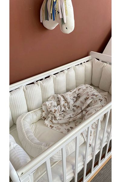 Jaju Baby Special Color Knitted Fabric 90X190 cm Crib Edge Protector Custom Size 90X190 Crib Edge Protection