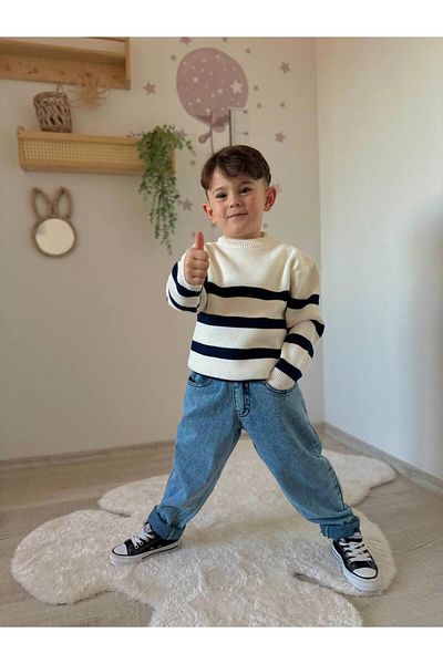 TİJK Boy's Knitwear Sweater and Jeans Suit