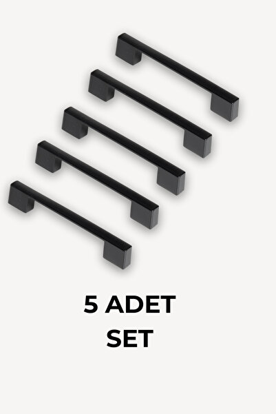 5 Adet Kale Model Mutfak Dolap Çekmece Kapak Mobilya Kulbu 96-128 mm Lüks Metal Kulp Siyah Kulp Lüks