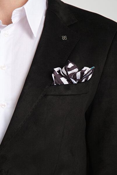 Frappoli Ανδρικό μαύρο σουέτ Bernando Καλοκαίρι-Χειμώνας 4 εποχών Slim Fit Sports Blazer