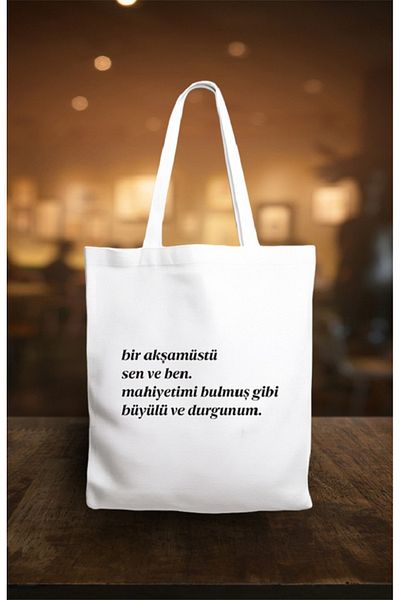 Hobbi Tasarım Geantă din pânză brută laminată – Poezie