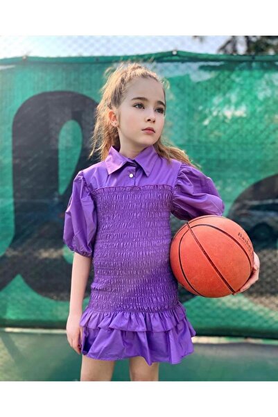 Hilal Akıncı Kids Φόρεμα με βολάν για κορίτσια με μανίκια με μπαλόνι