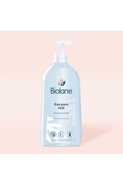 Biolane Pure H2O Cleanser Rinse-Free – For Baby's Face, Body & Diaper Area | 750Ml