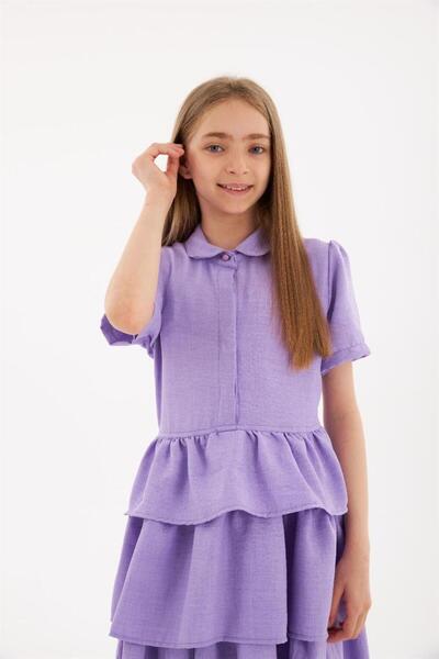 Hilal Akıncı Kids Детска цветна рокля с цип отстрани