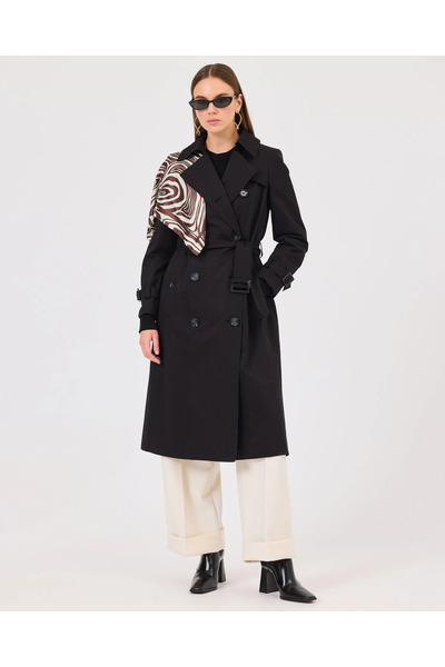 SEÇİL Kruvaze Yaka Kemerli Trençkot