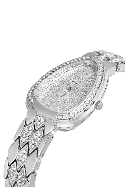 Polo Air ساعة يد نسائية فاخرة بنمط الأفعى باللون الفضي PL-1520B2x