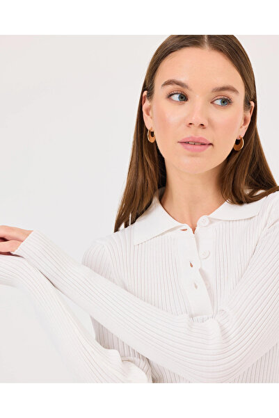 SEÇİL Polo Yaka Fitilli Triko Kazak