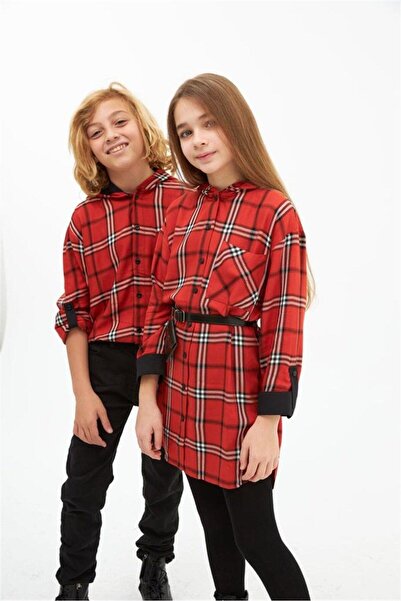 Hilal Akıncı Kids Kız Çocuk Kapüşonlu Çanta Kemerli Elbise