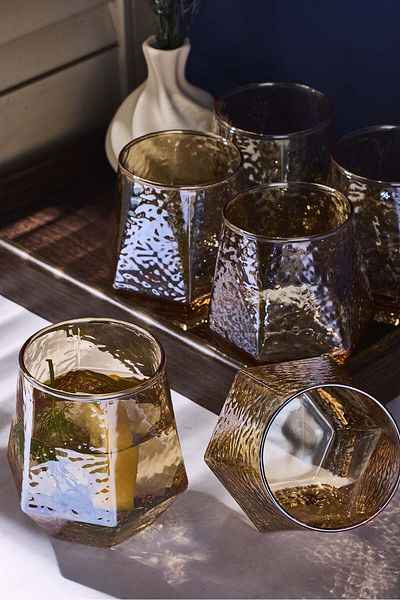 Perotti Harris Amber 320 ml Set of 6 Glass Cups