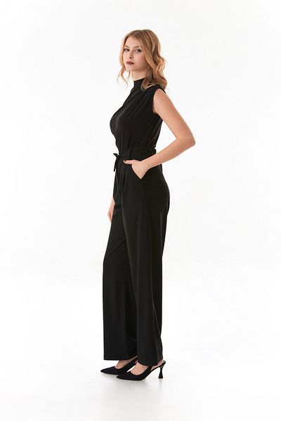 Fulla Moda Lace-Up Waist Button Pocket Palazzo Trousers