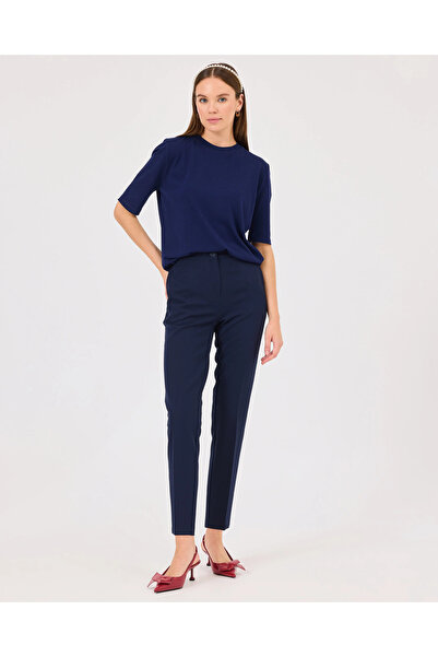 SEÇİL Sıfır Yaka Kısa Kollu Triko Bluz