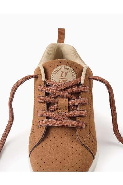 Ziddy Suedine Trainers for Boys 'ZY 1996', Camel