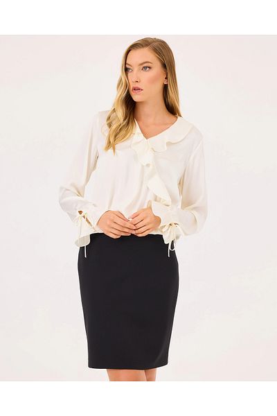 SEÇİL Ruffled Elastic Waist Blouse