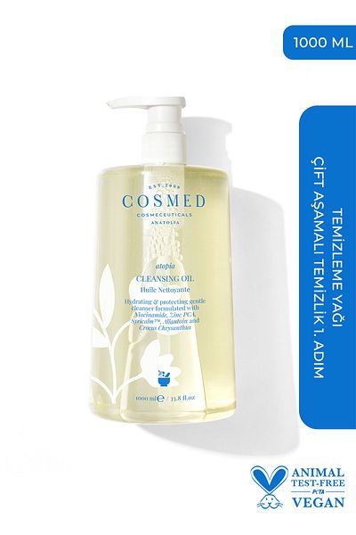 COSMED Atopia Cleansing Oil - Cleansing Oil for Face and Body - Oil Based Cleanser 1000 ml