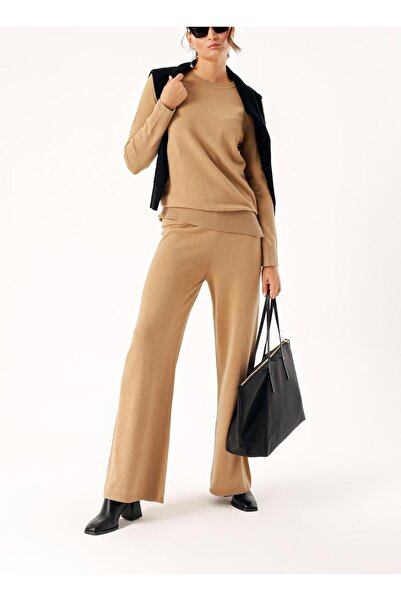 SOCIETA Devetüyü Triko pantolon ve kazak suit 28859