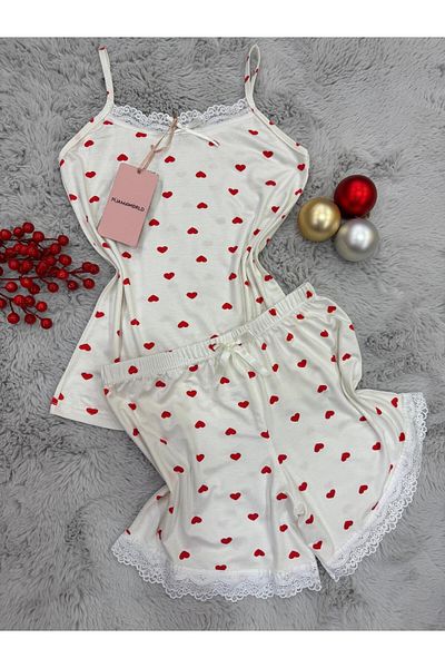 pijamaworld SET DE PIZAMA CU ȘORȚ CU CUREA IP ȘI ȚESĂTURĂ MOALE DE VISCOS