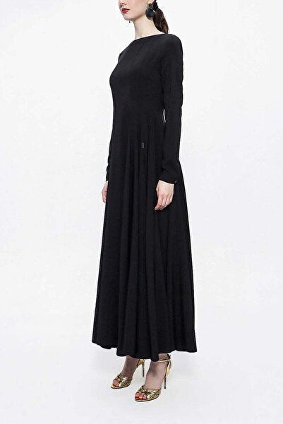 SOCIETA Black Sitting Waist Cup Long Dress 94101