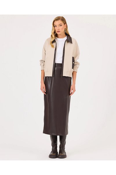 SEÇİL 10002421610010   Seçil Leather Skirt