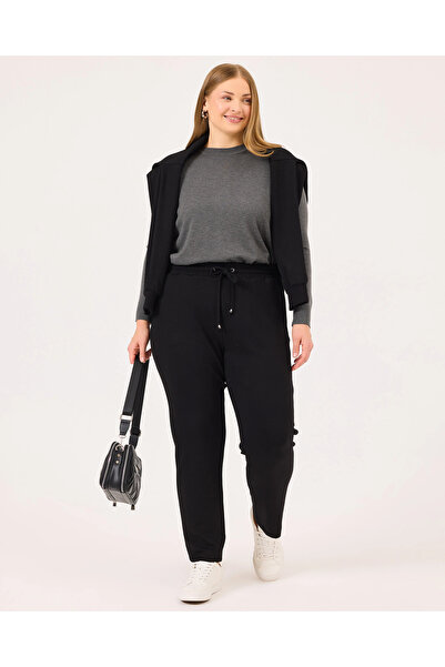 Gala-Xi Παντελόνι με ελαστική μέση και κόψιμο σε σχήμα καρότου, σε μεγάλο μέγ...