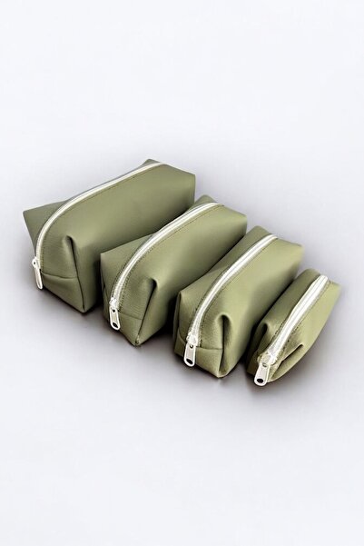 Mevo Khaki Colored 4-Piece Matryoshka Makeup Bag