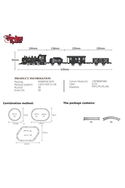 Vardem Işıklı ve Sesli Buhar Çıkartan Tren Set