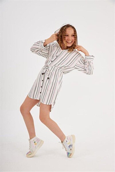 Hilal Akıncı Kids Rochie cămașă cu glugă pentru fetiță